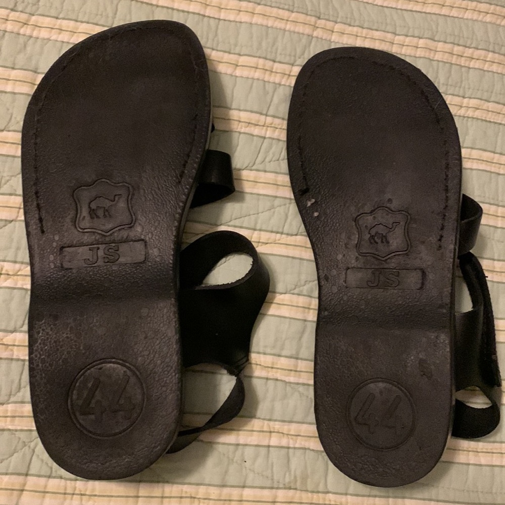 Jerusalem Sandals black leather women’s size 44 (US 12 or 12 1/2) - Picture 4 of 6